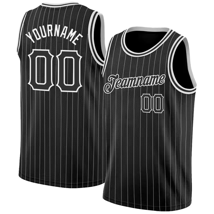 Custom Basketball Jersey "Black Silver"