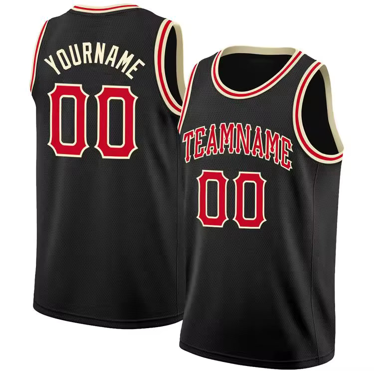 Custom Basketball Jersey "Black/Red"