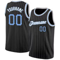 Custom Basketball Jersey "Pinstripe Black/Blue"