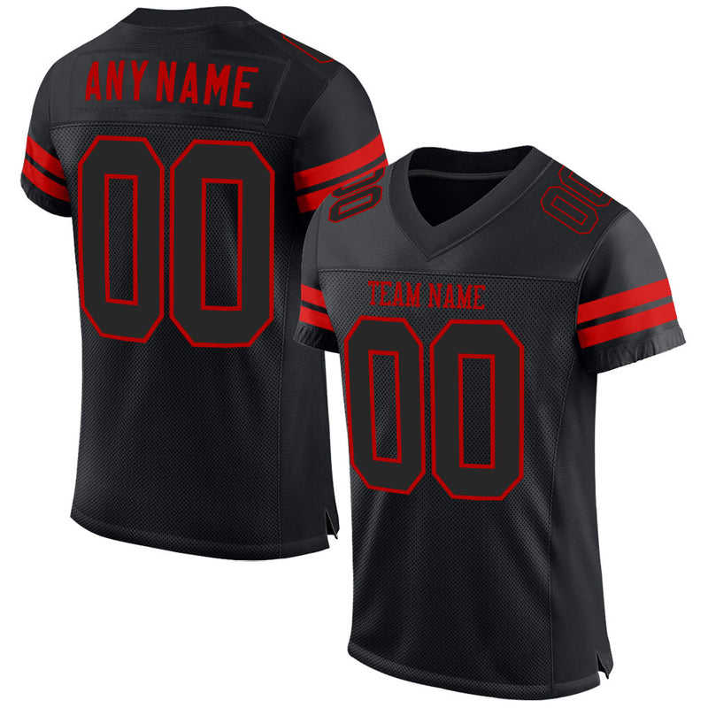 Custom Football Jersey "Black/Red"
