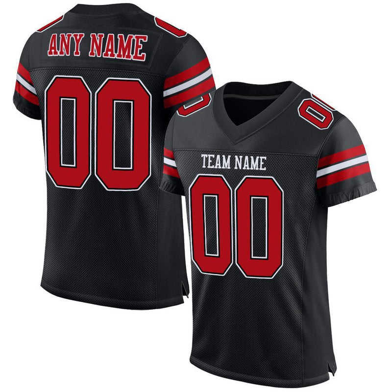 Custom Football Jersey "Crimson Black/Red"