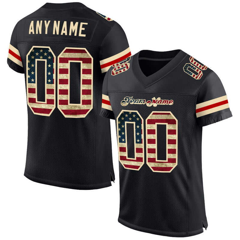 Custom Football Jersey "USA Black"