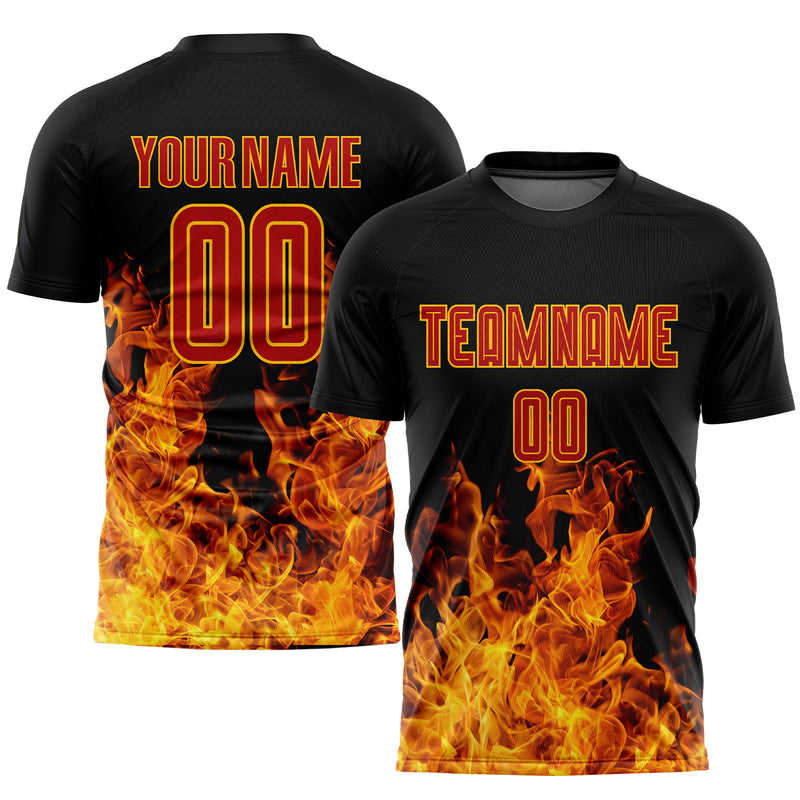 Custom Soccer Jersey "Red Flames"