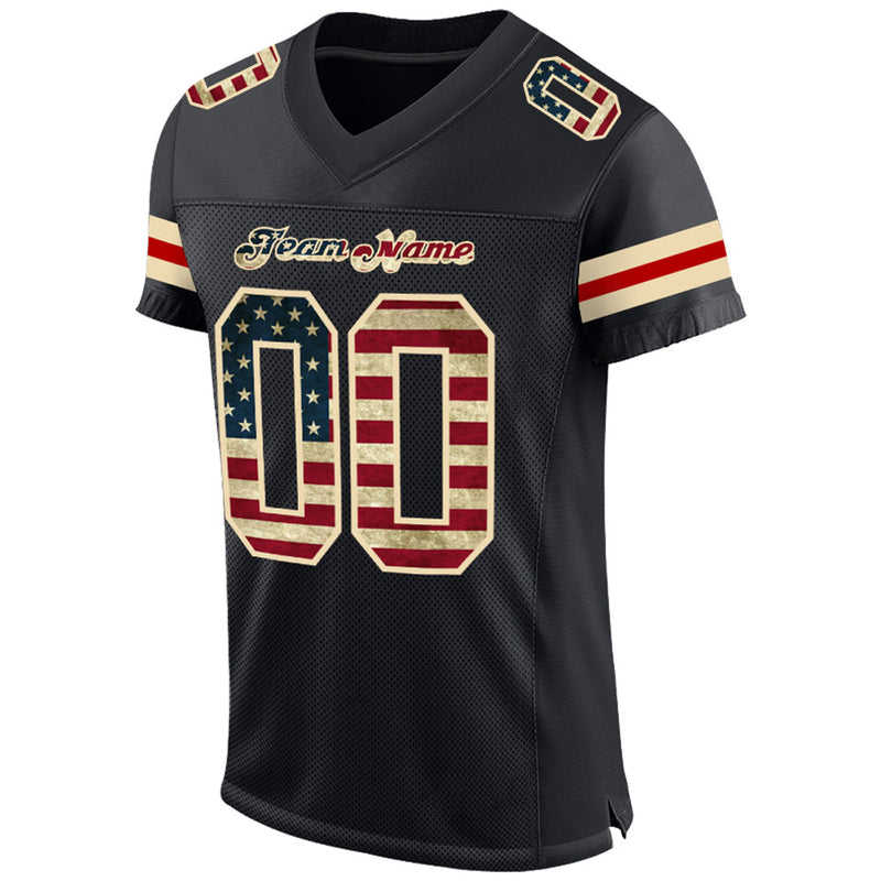 Custom Football Jersey "USA Black"