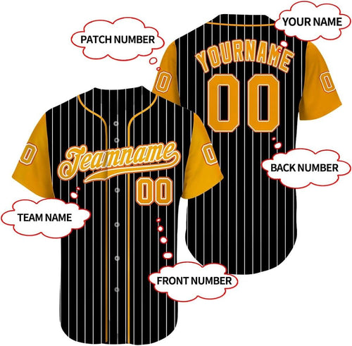 Custom Baseball Jersey "Black/Yellow"