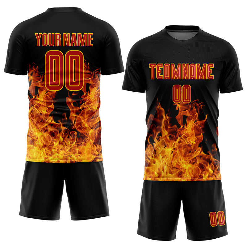 Custom Soccer Jersey "Red Flames"