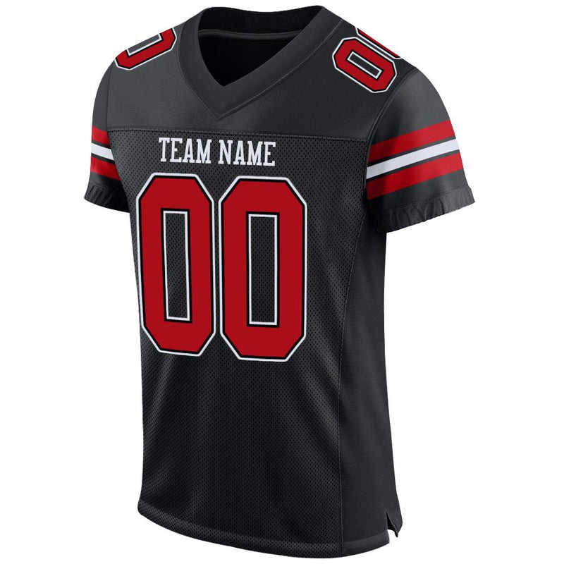 Custom Football Jersey "Crimson Black/Red"