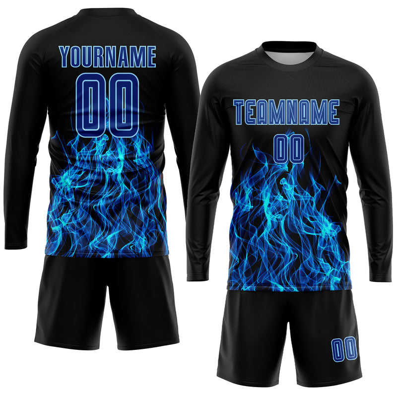 Custom Soccer Jersey "Blue Flames"