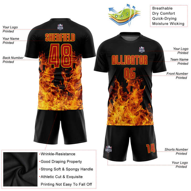 Custom Soccer Jersey "Red Flames"