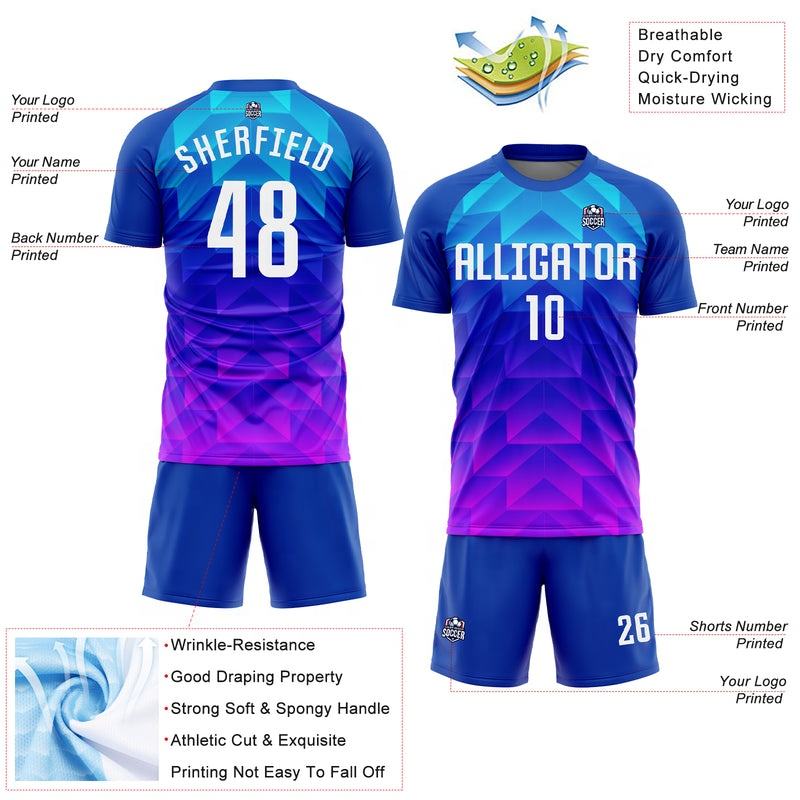 Custom Soccer Jersey "Blue Fade"