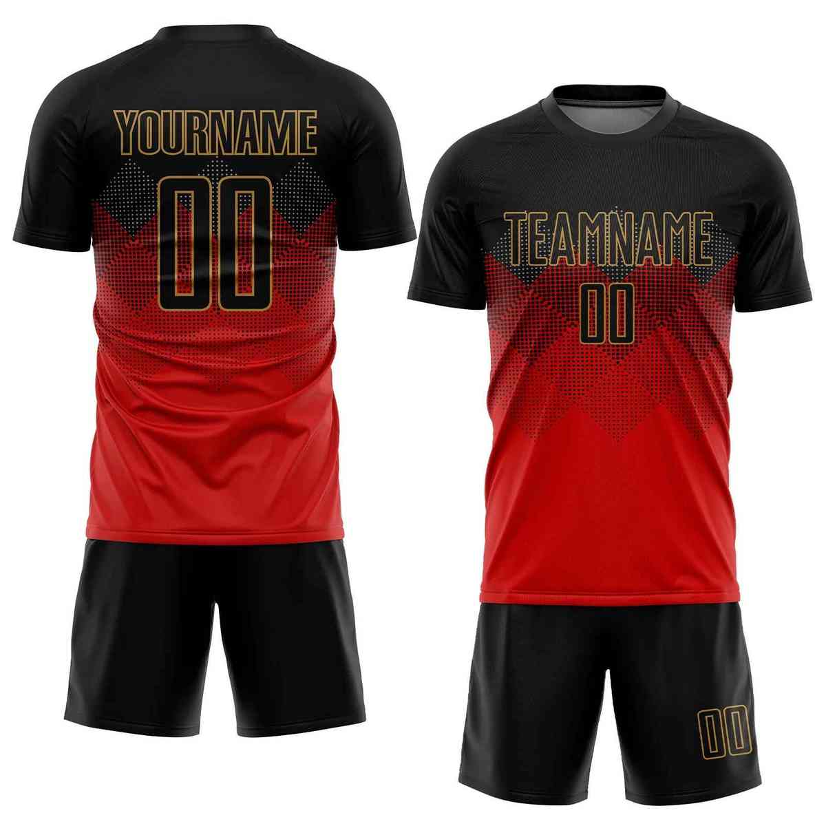 Custom Soccer Jersey "Red/Black"